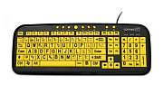 CONNECTIT klávesnice pro seniory CZ, USB, černá/žlutá