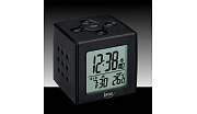 IROX CUBO-TB černý budík s počasím (dálková synchronizace, black)