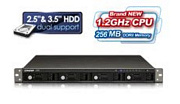 QNAP TS-412U TurboNAS server do RACK s iSCSI a RAID, 256MB DDRII, pro 4x3,5/2.5" SATA HDD (4xUSB+2x eSATA+2xGLAN datové úložiště)